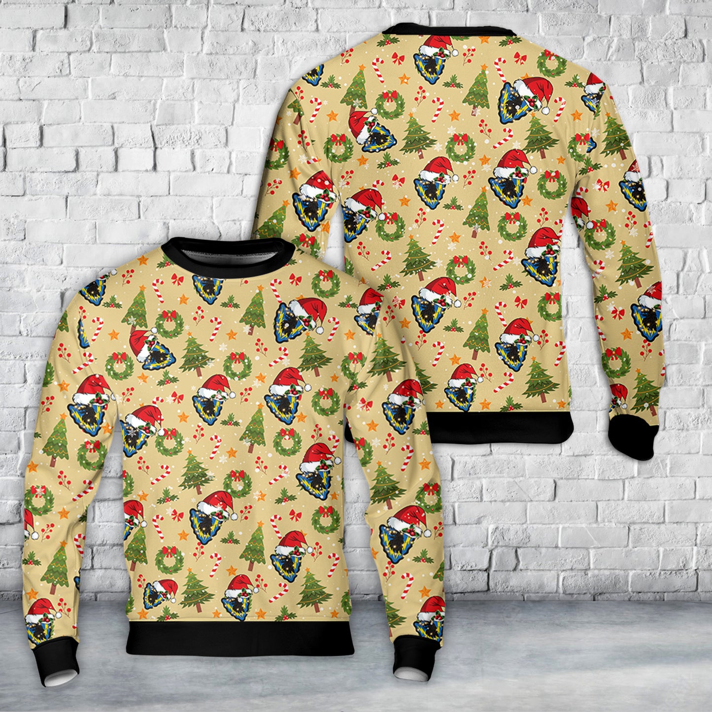 US Army Texas Army National Guard 71st Expeditionary Military Intelligence Brigade (EMIB) Christmas AOP Sweater