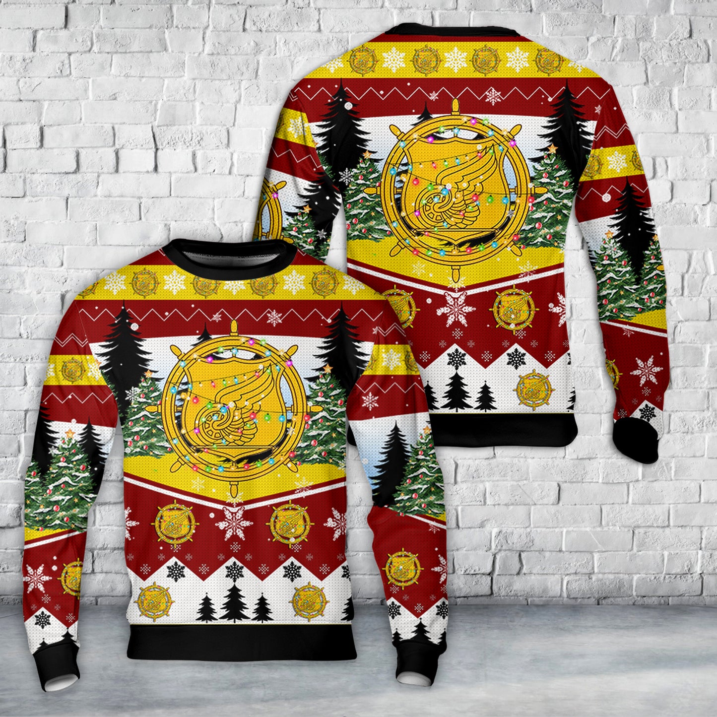 US Army Transportation Corps Branch Insignia Christmas Sweater