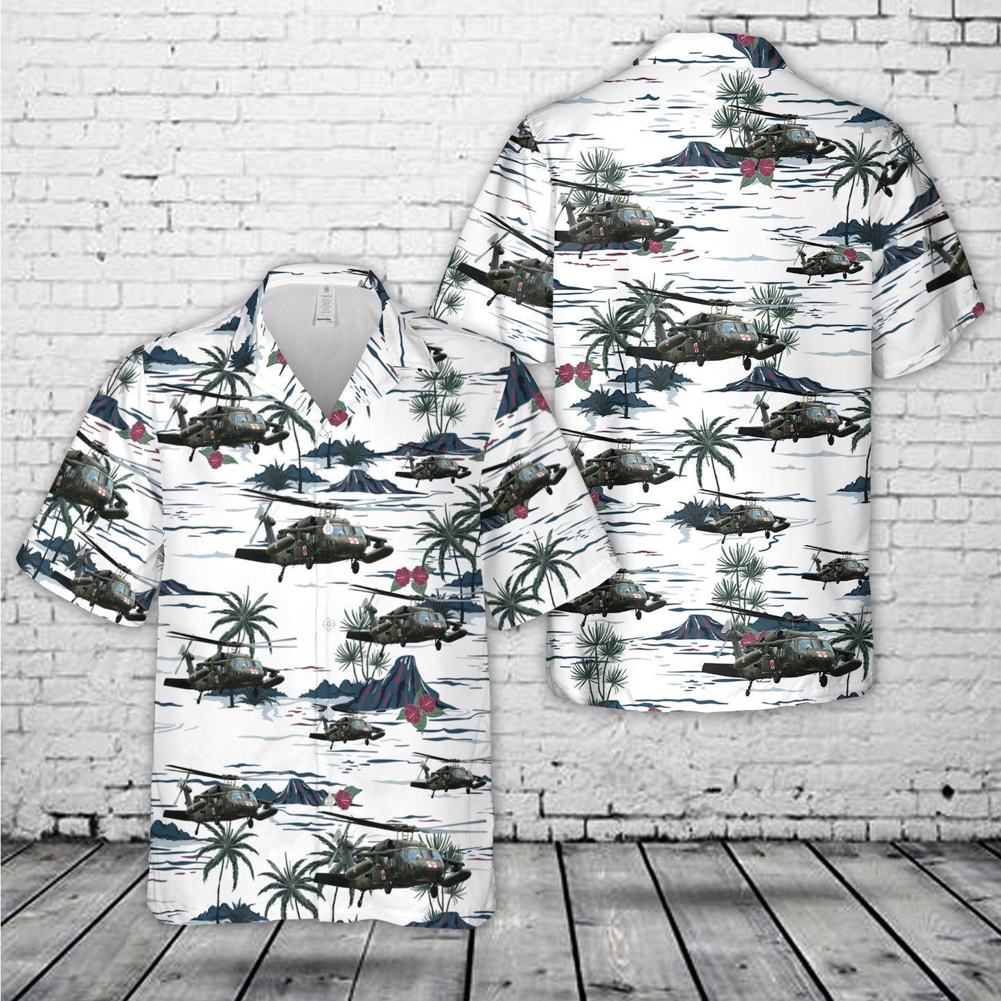 US Army UH60 Blackhawk MEDEVAC helicopter Hawaiian Shirt