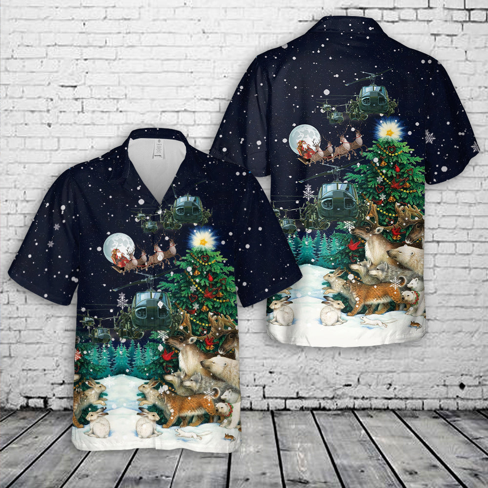 US Army Uh 1 Huey Christmas Hawaiian Shirt