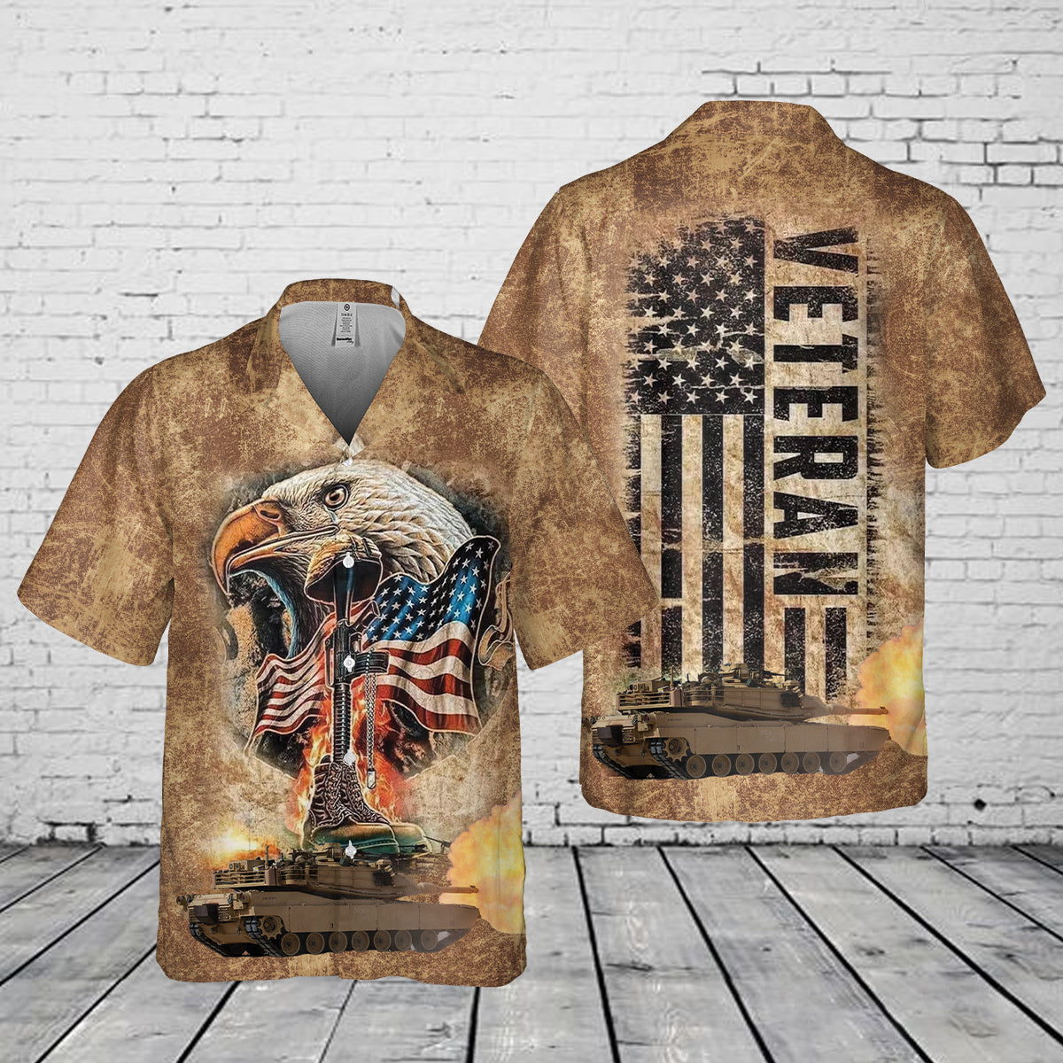 US Army Veteran Pocket Hawaiian Shirt