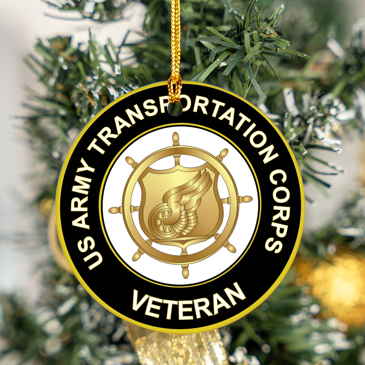 US Army Veteran Transportation Corps Veteran Ceramic Ornament