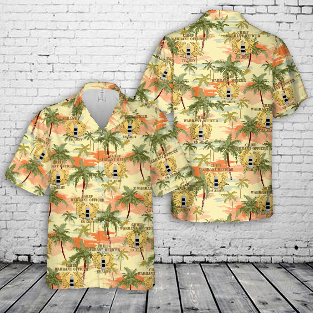 US Army Chief Warrant Officer CW2 Eagle Rising Badge Hawaiian Shirt
