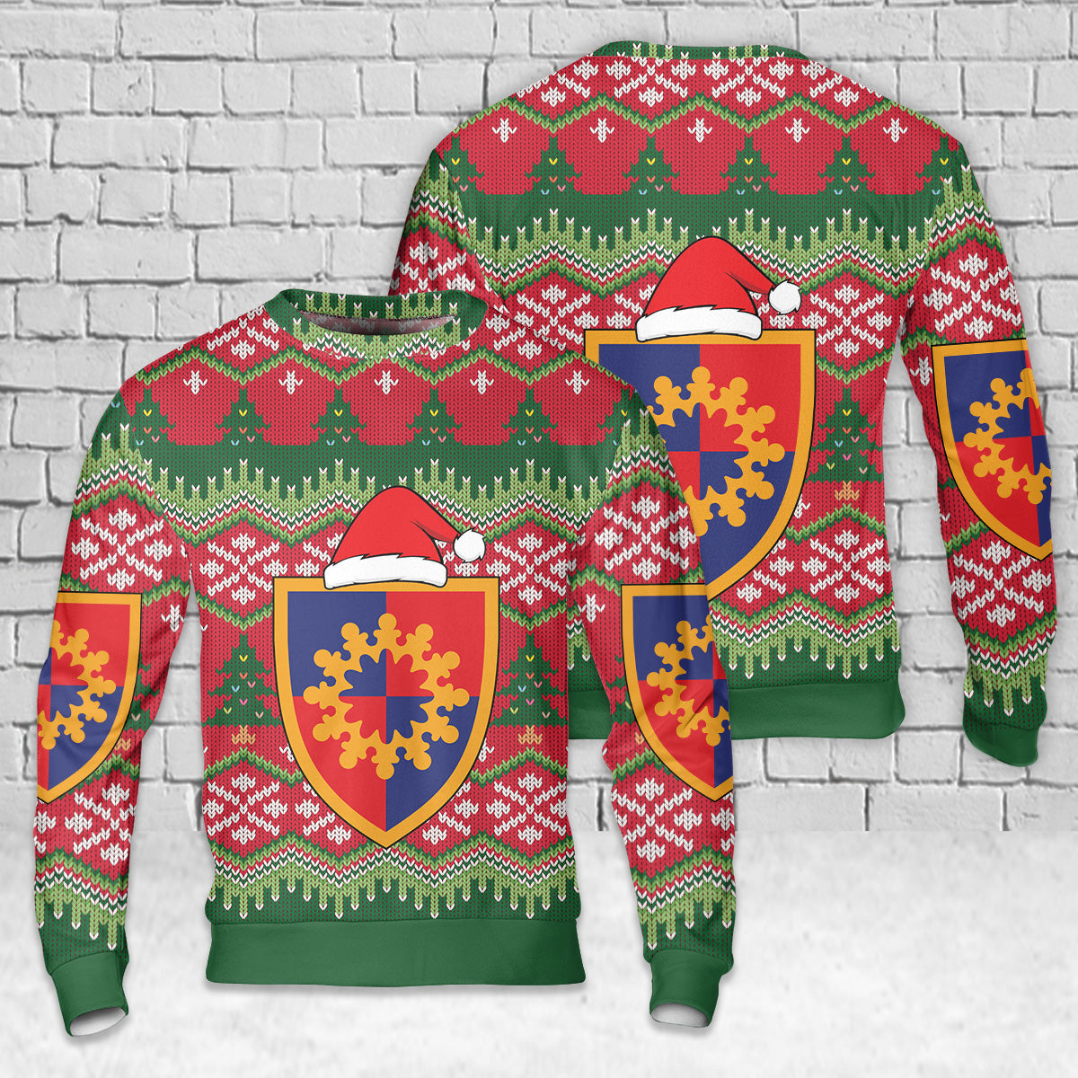 US Army Kentucky Army National Guard 149th Maneuver Enhancement Brigade Christmas AOP Sweater