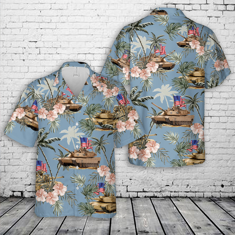 US Army M1 Abrams Tank, 4th Of July Hawaiian Shirt