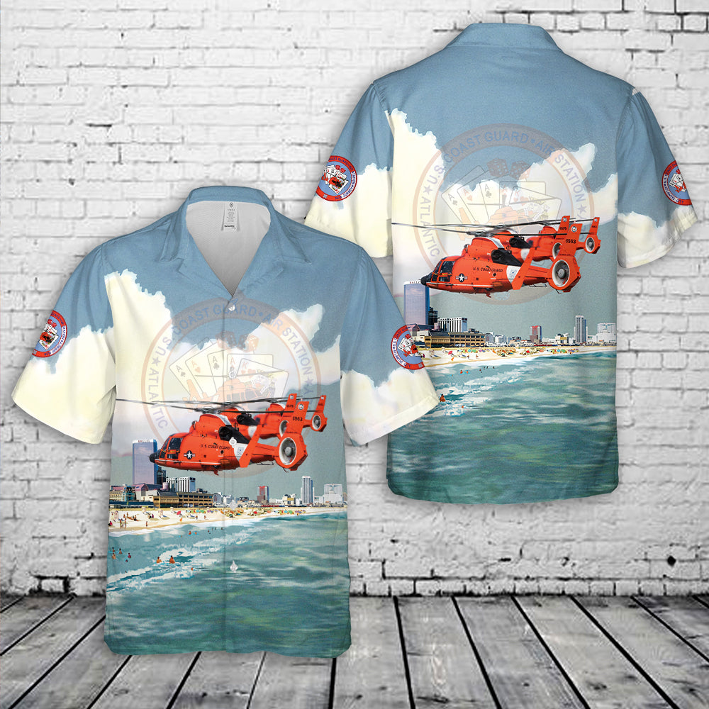 US Coast Guard Air Station Atlantic City MH-65E Dolphin Hawaiian Shirt