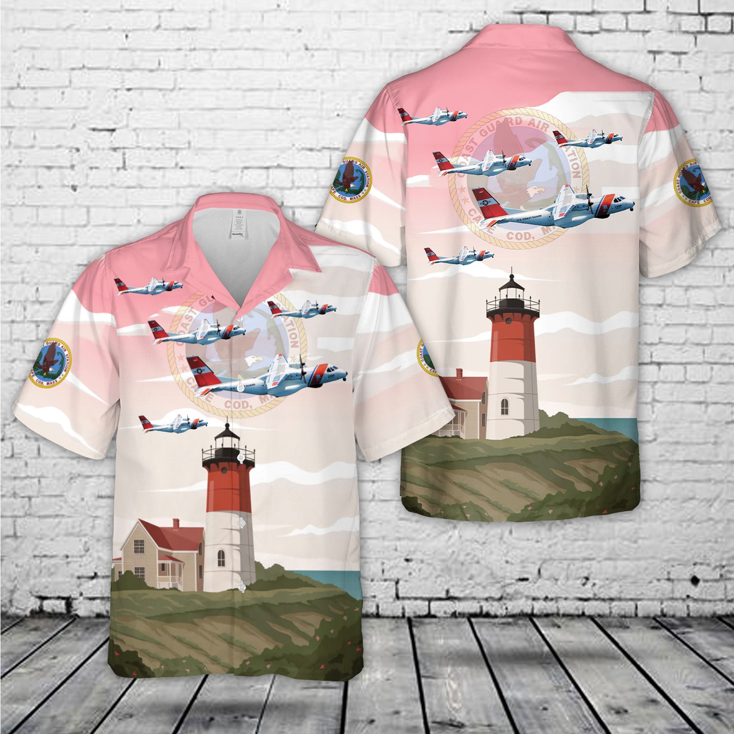 US Coast Guard Air Station Cape Cod HC-144 Ocean Sentry Hawaiian Shirt
