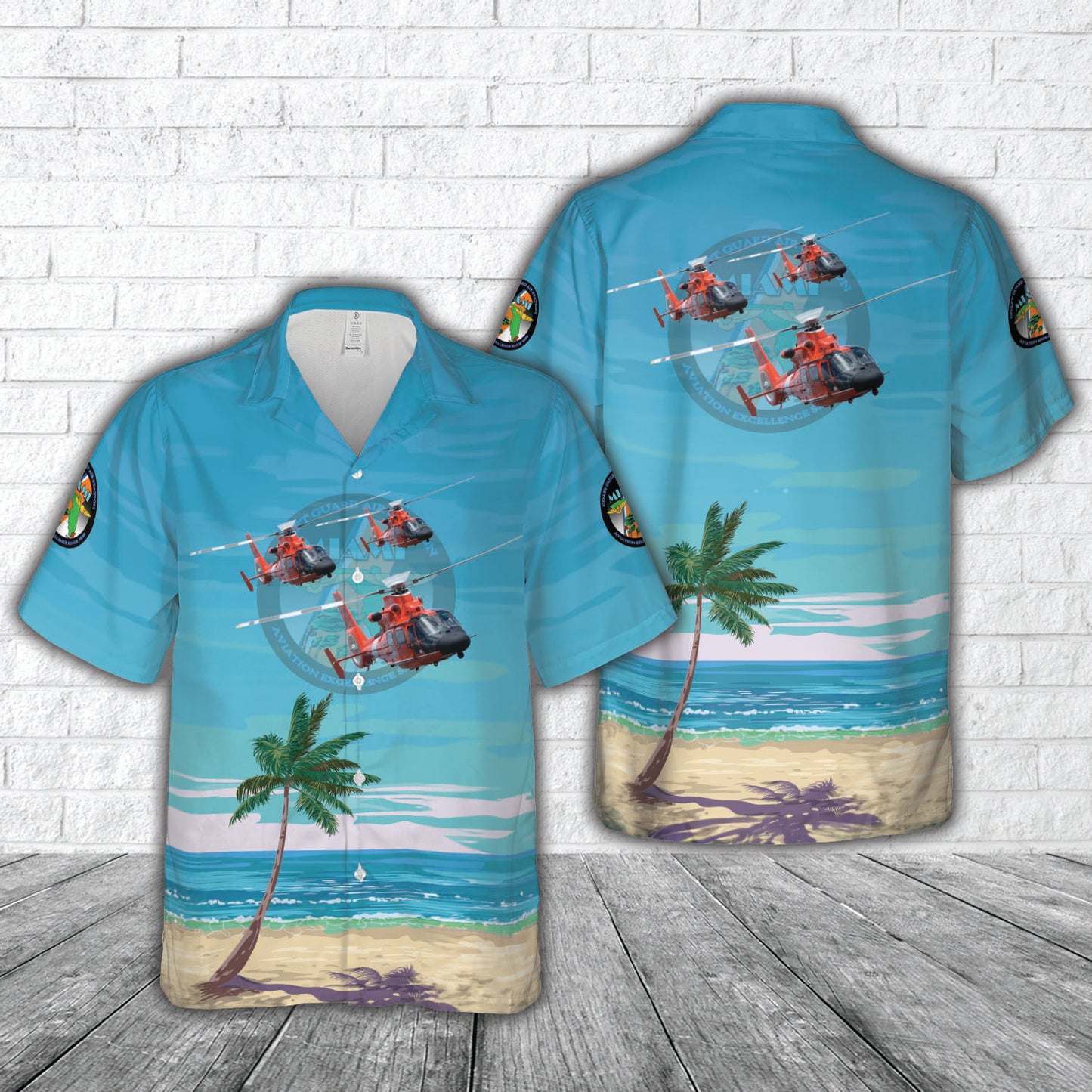 US Coast Guard Air Station Miami MH-65 Dolphin Hawaiian Shirt