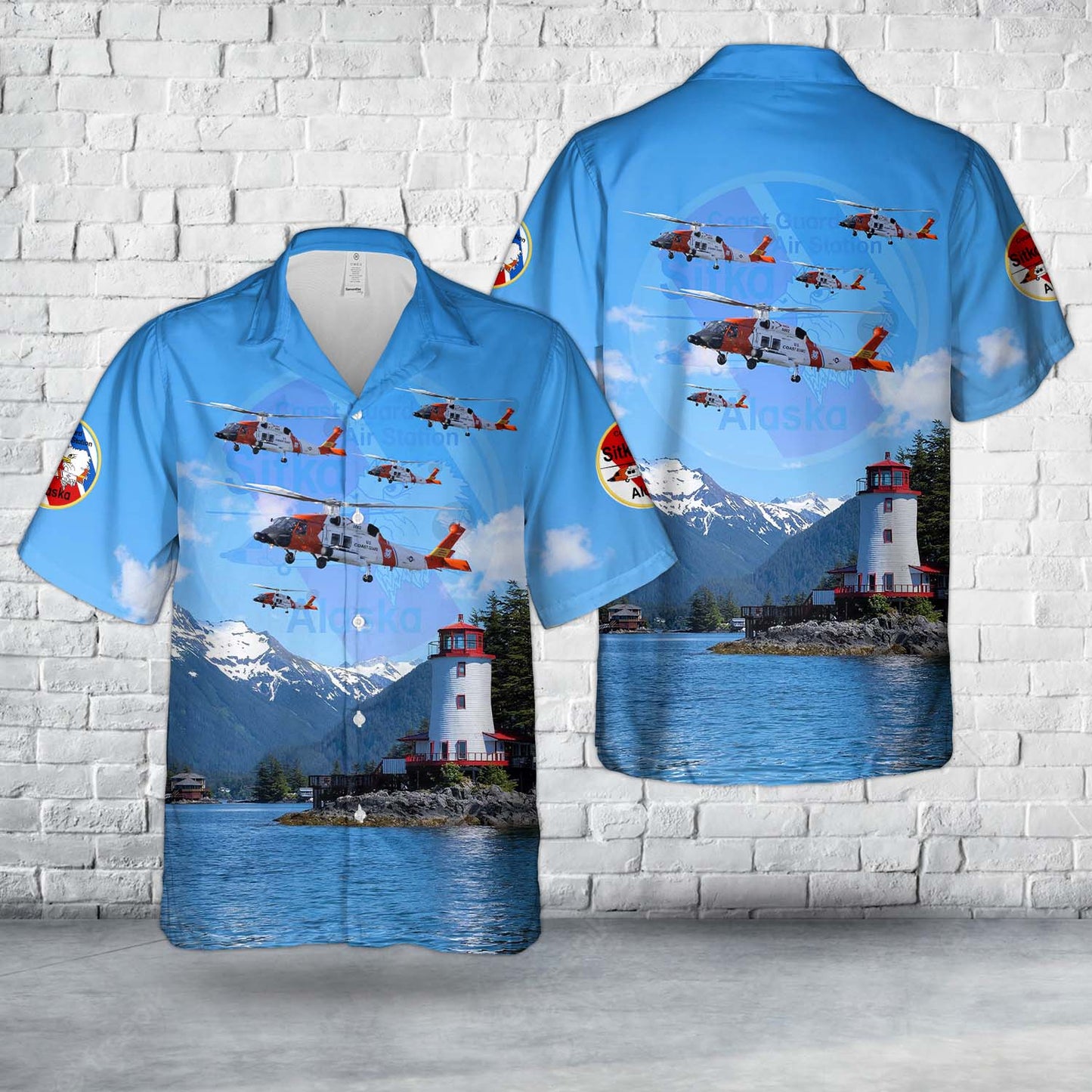 US Coast Guard Air Station Sitka MH-60T Jayhawk Hawaiian Shirt