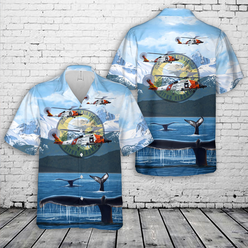 US Coast Guard Air Station Sitka MH-60T Jayhawk Hawaiian Shirt