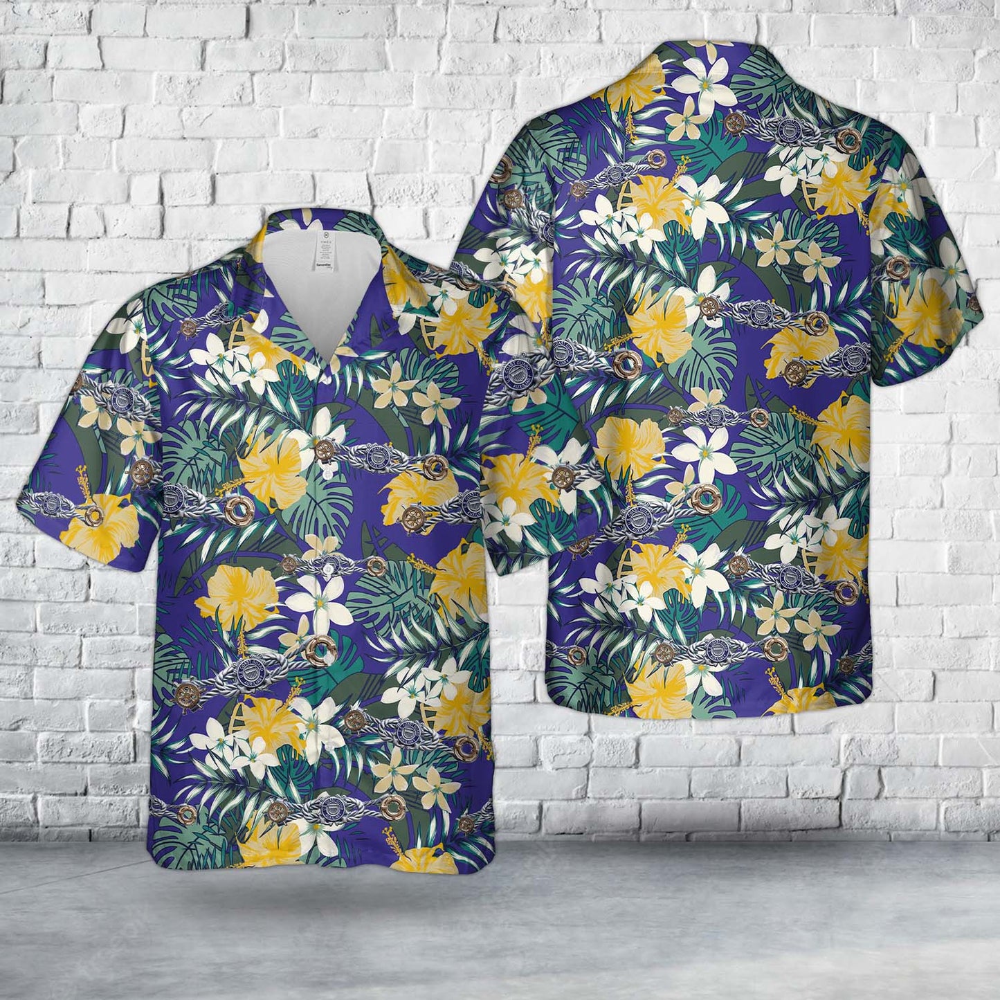 US Coast Guard Auxiliary Recreational Boating Safety Insignia Hawaiian Shirt