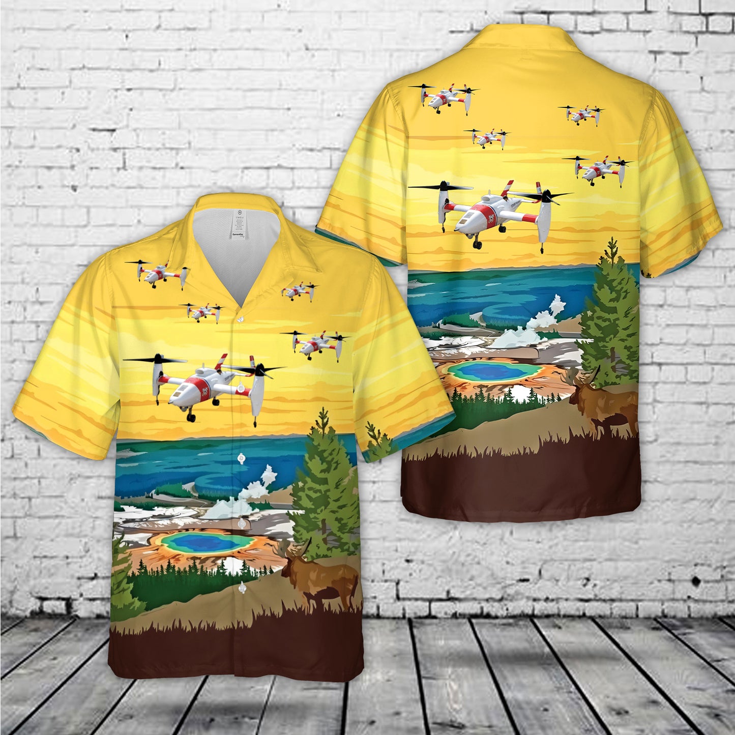 US Coast Guard Bell Helicopter Eagle Eye, Model 918 Hawaiian Shirt