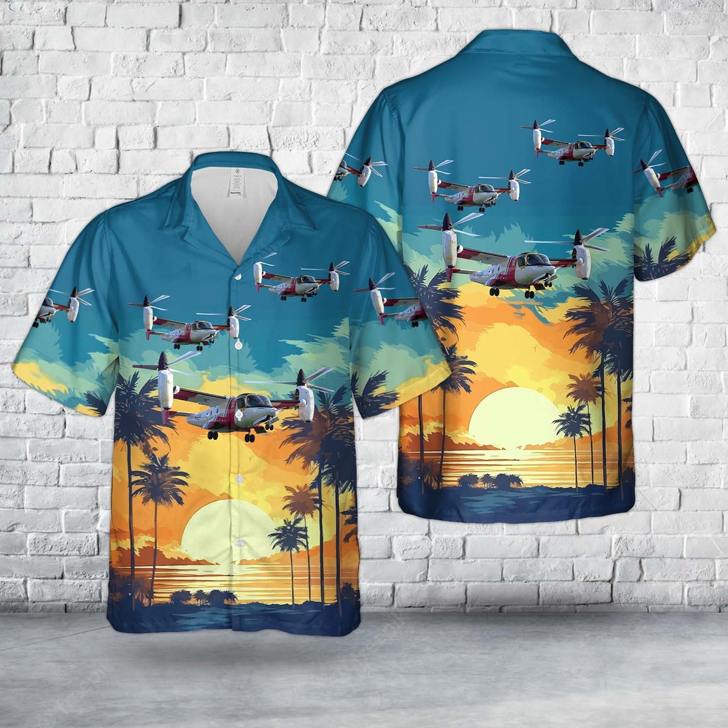 US Coast Guard Bell Textron XV-15 Tiltrotor Hawaiian Shirt