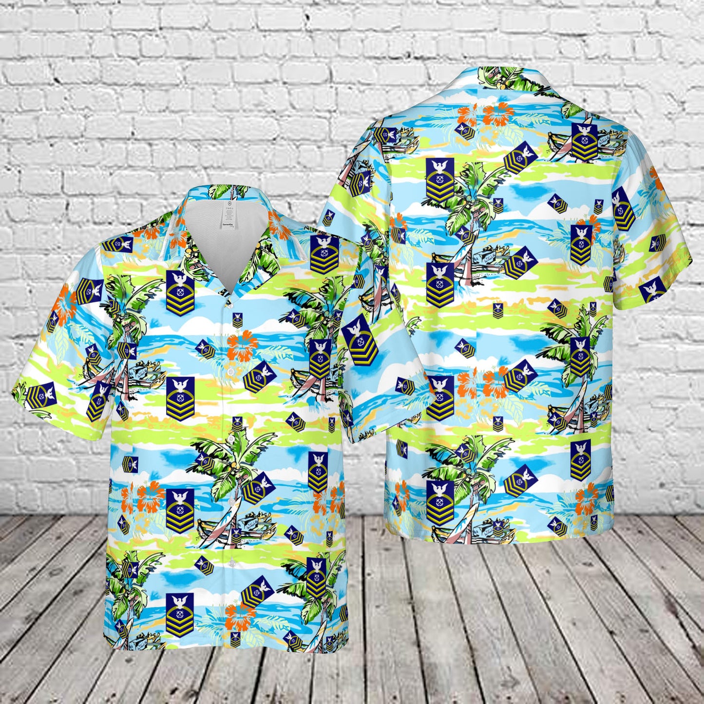 US Coast Guard Chief Petty Officer insignia Hawaiian Shirt
