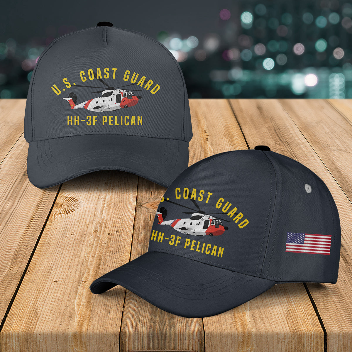 US Coast Guard HH-3F Pelican Helicopter Baseball Cap
