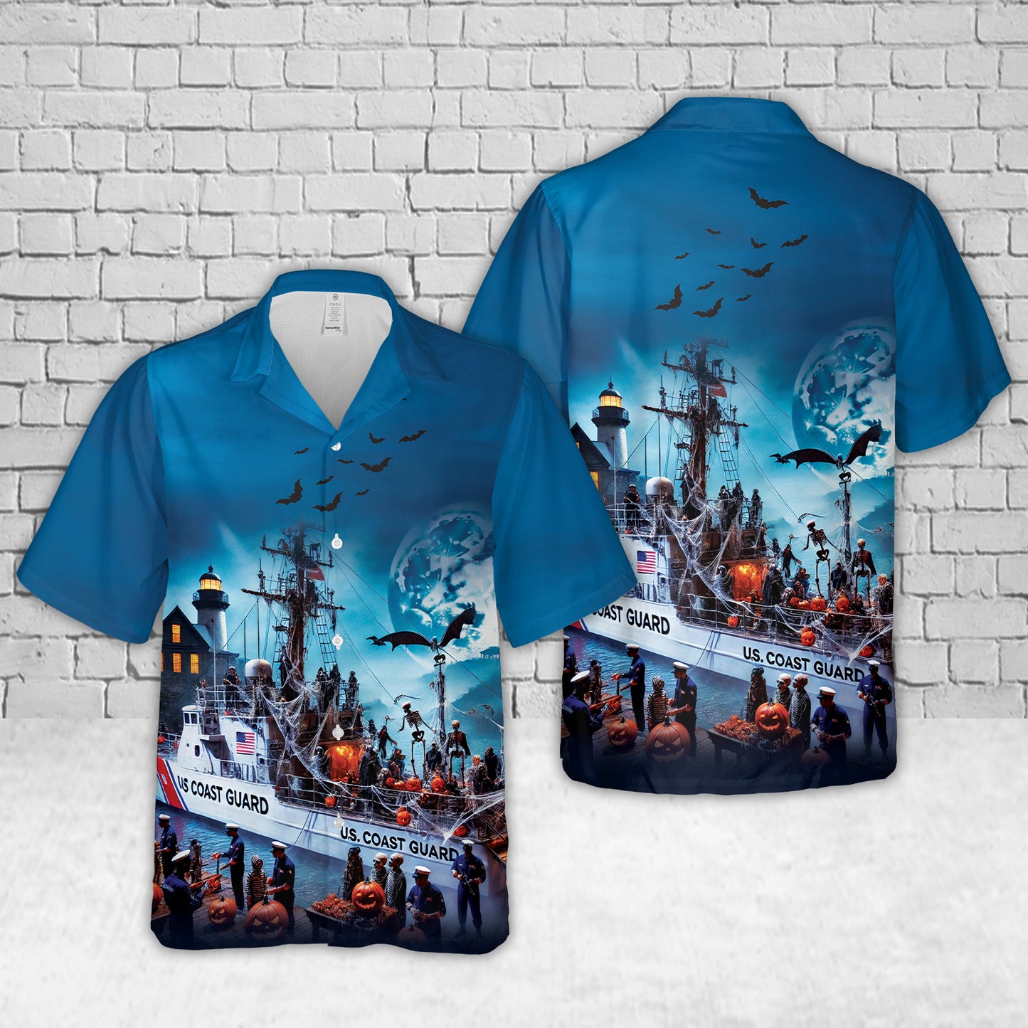 US Coast Guard Halloween Hawaiian Shirt