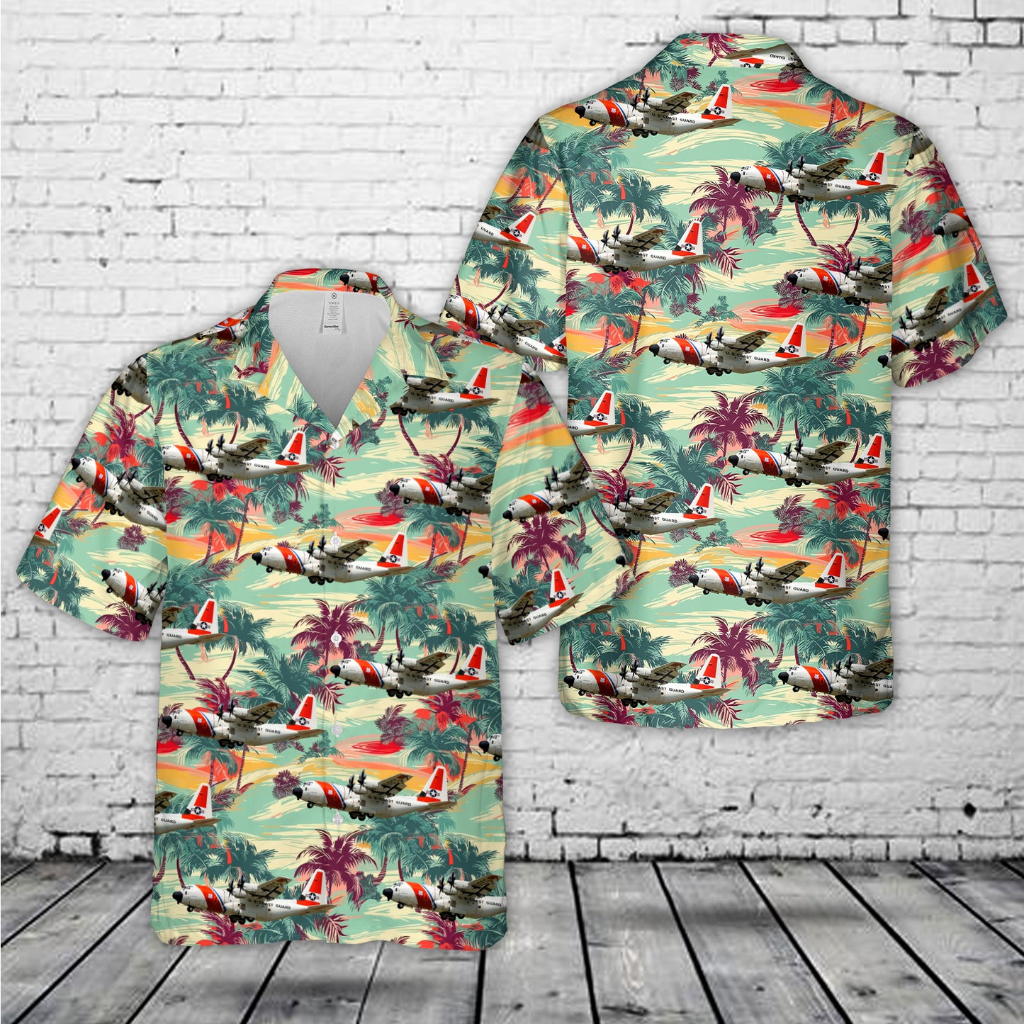 US Coast Guard Lockheed HC-130J Hercules Hawaiian Shirt