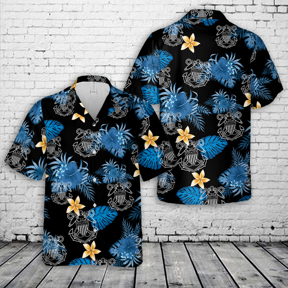 US Coast Guard Master Chief Boatswains Mate BMCM Anchor Hawaiian Shirt