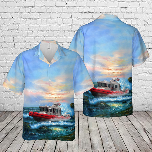 US Coast Guard Rigid Hull Inflatable Boat Hawaiian Shirt