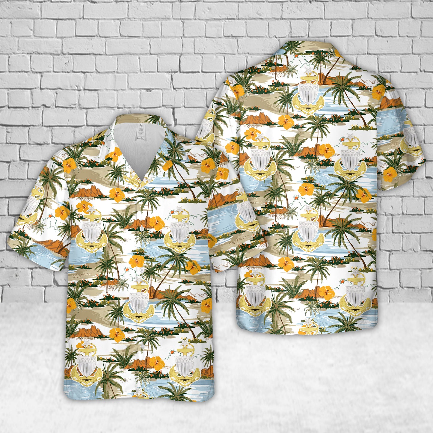 US Coast Guard Senior Chief Petty Officer Hat Badge Hawaiian Shirt