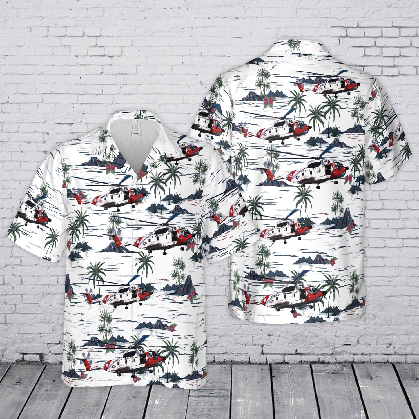 US Coast Guard Sikorsky HH-3F Pelican Hawaiian Shirt