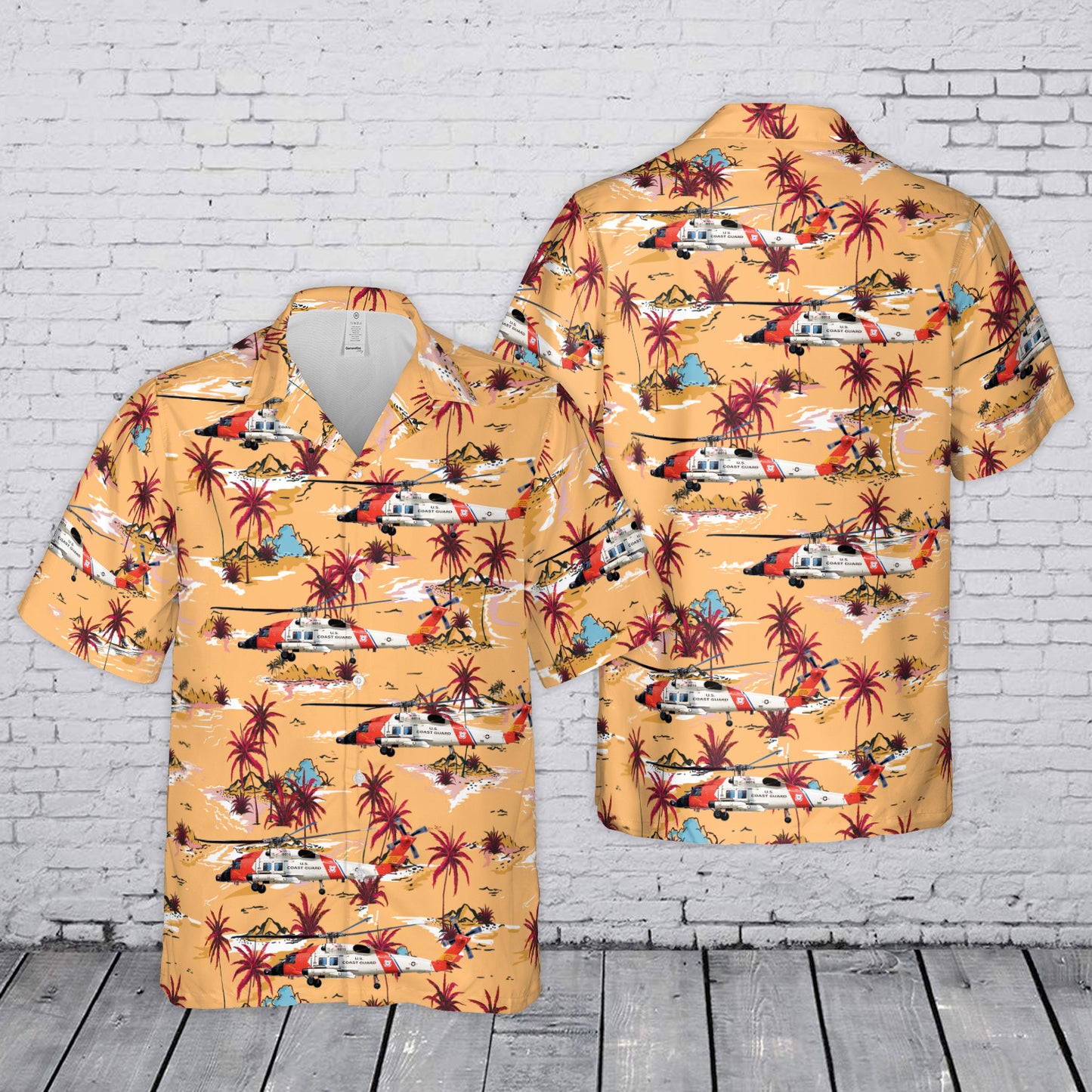 US Coast Guard Sikorsky HH-60J Jayhawk Hawaiian Shirt