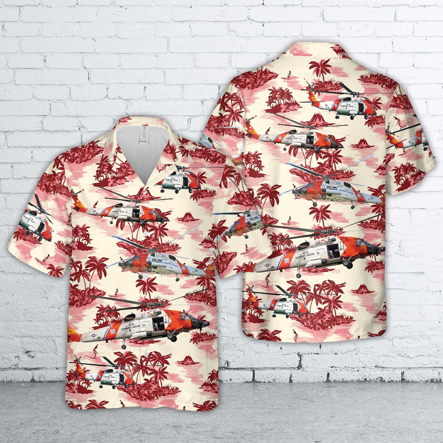 US Coast Guard Sikorsky HH-60J Jayhawk (S-70B-5) Hawaiian Shirt