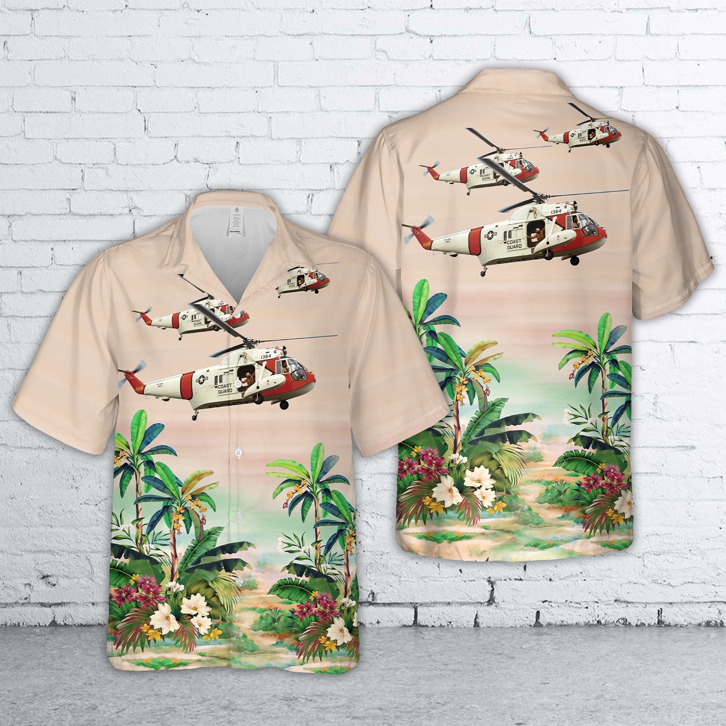 US Coast Guard Sikorsky HH-52 Seaguard Helicopter Hawaiian Shirt
