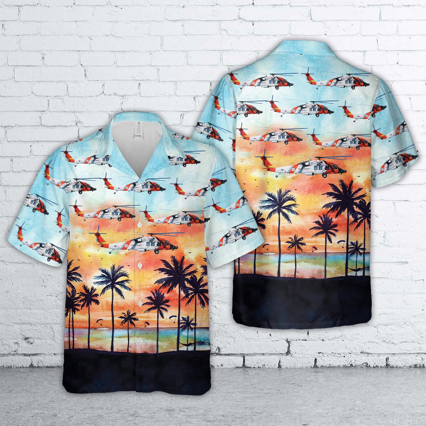 US Coast Guard Sikorsky MH-60T Jayhawk (S-70B-5) Hawaiian Shirt