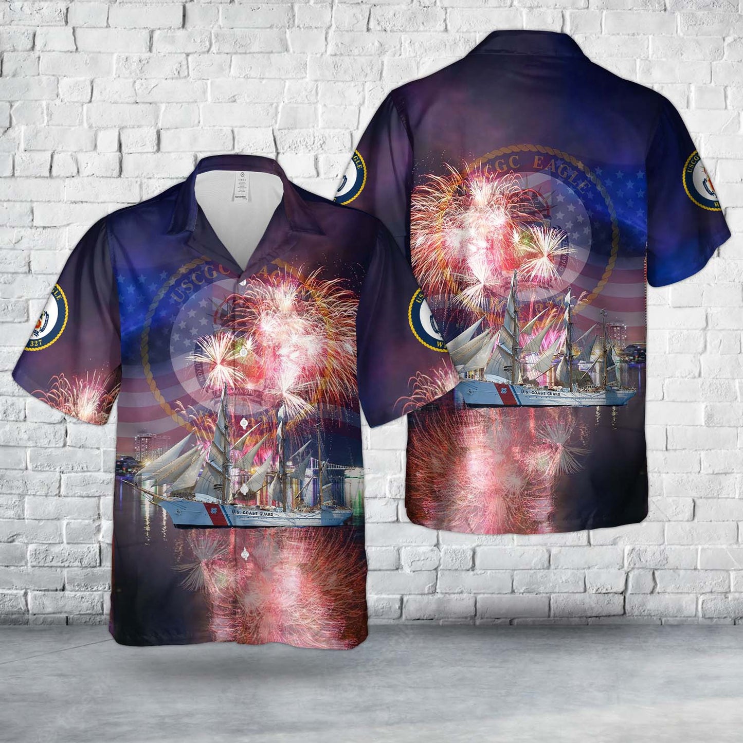 US Coast Guard USCGC Eagle (WIX-327), 4th Of July Hawaiian Shirt