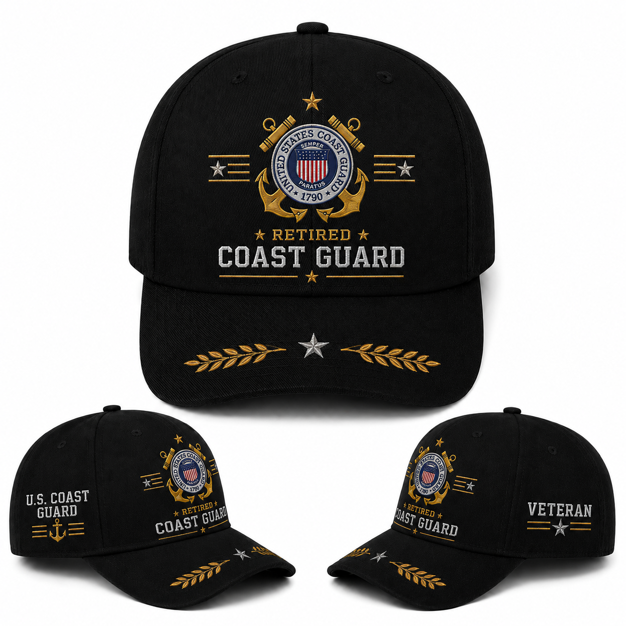 US Coast Guard Veteran Retired Veteran Baseball Cap