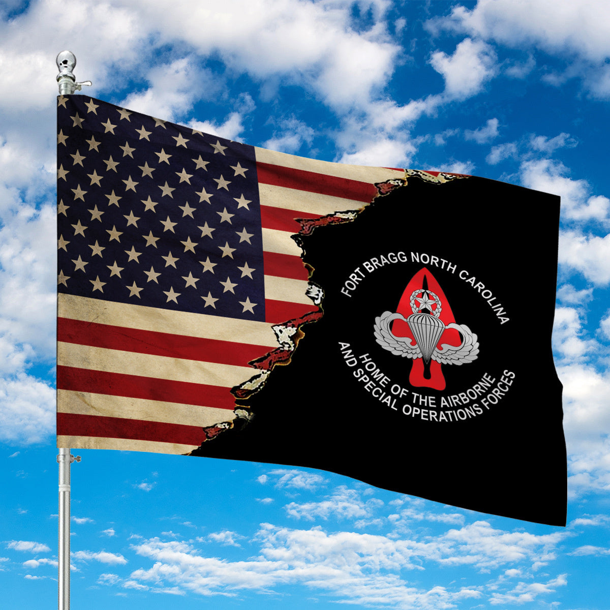 US Fort Bragg Home Of The Airborne And Special Operations Forces House Flag