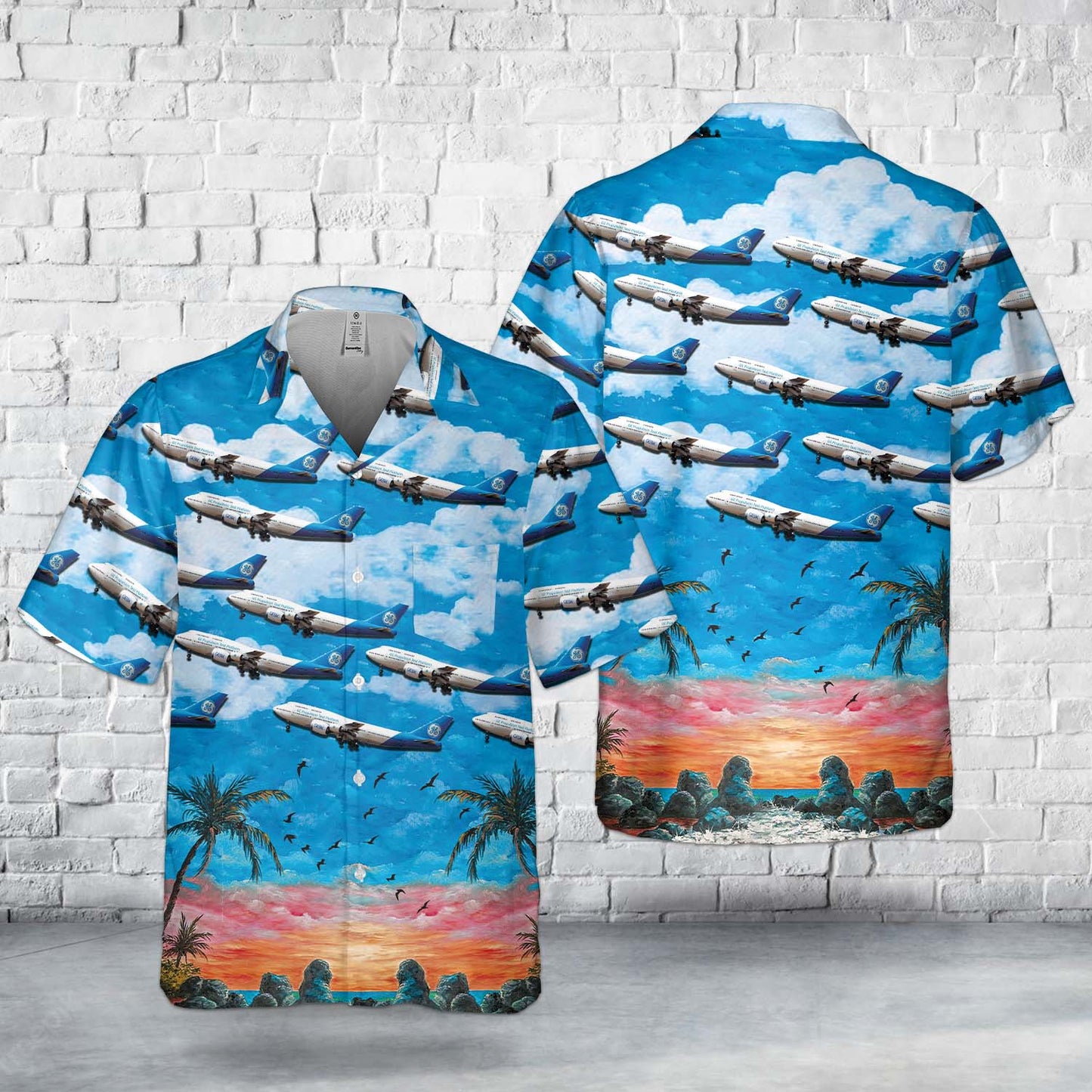 US General Electric GE9X Pocket Hawaiian Shirt