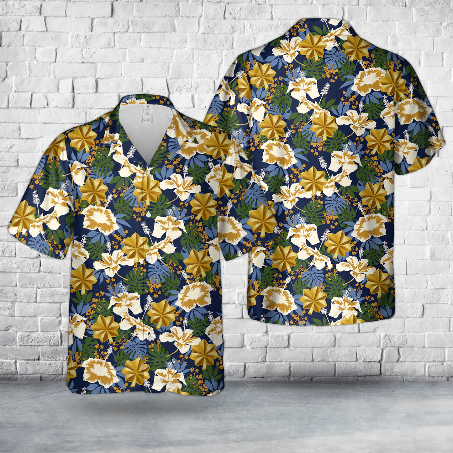US Military O4 Insignia Hawaiian Shirt
