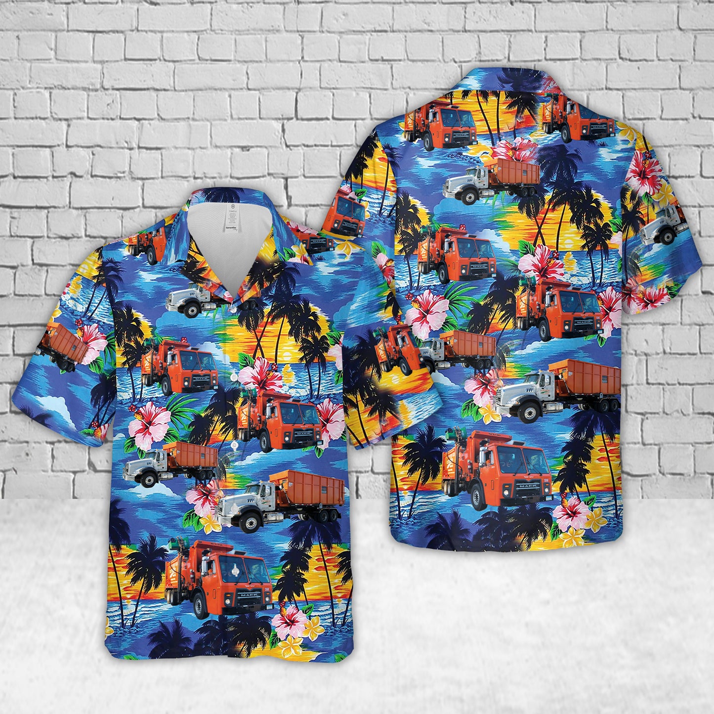 Curbside Waste Vehicles Hawaiian Shirt