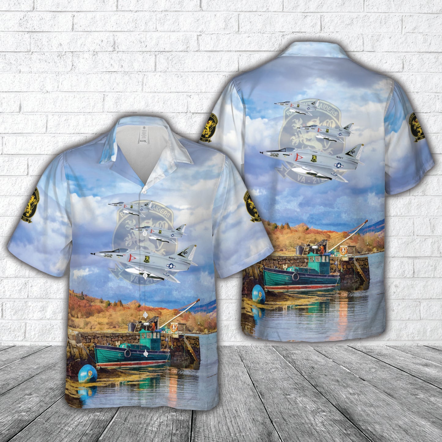US Navy Attack Squadron 212 (VA-212) Rampant Raiders A-4F Hawaiian Shirt