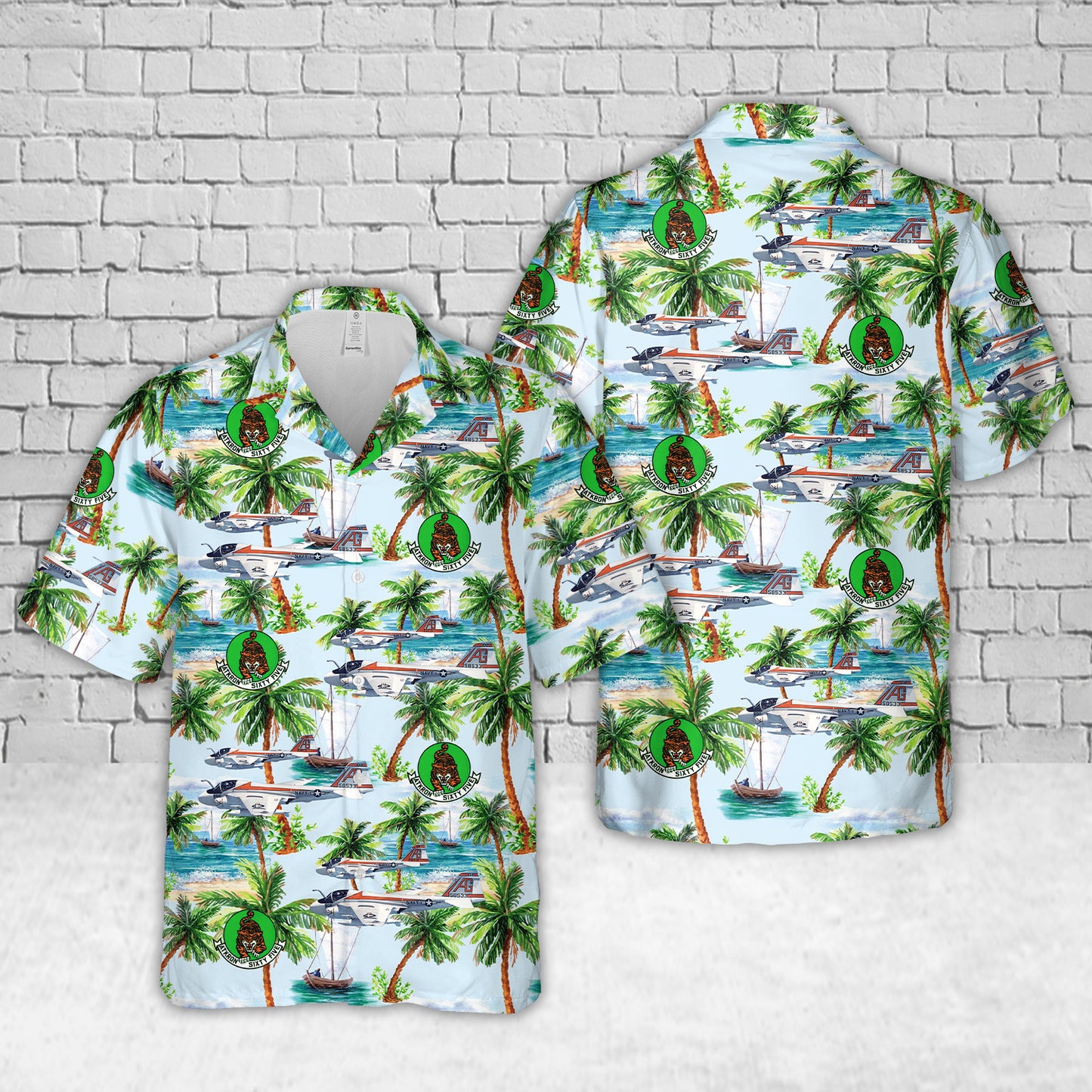 US Navy Attack Squadron 65 (VA-65) Grumman A-6E Intruder Hawaiian Shirt