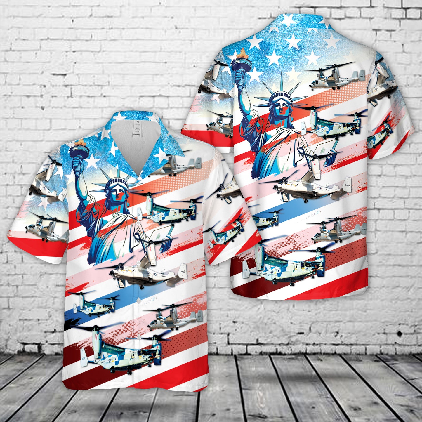 US Navy Bell Boeing CMV-22B Osprey, 4th Of July Hawaiian Shirt