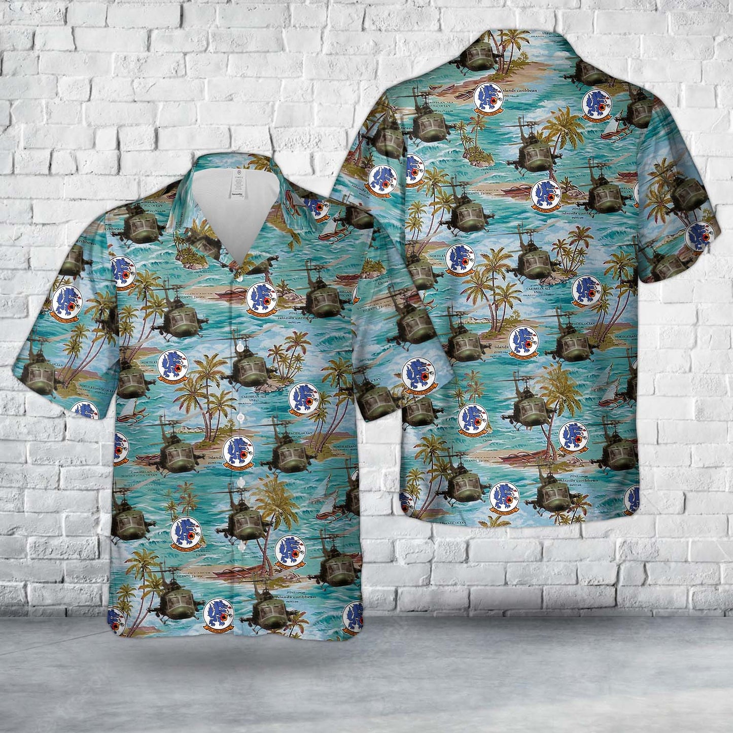 US Navy Bell UH-1E Huey Of HA(L)-3 "Seawolves" Hawaiian Shirt