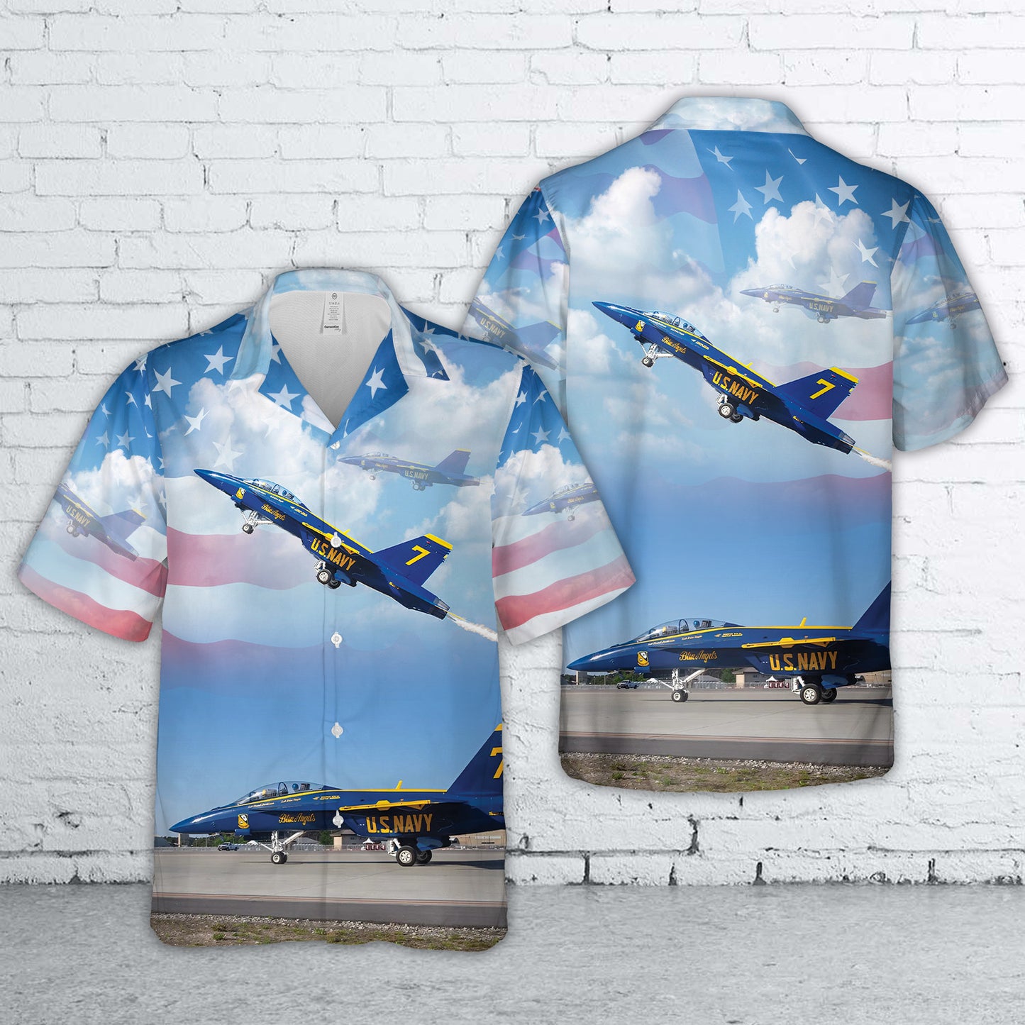 US Navy Blue Angels #7 F/A-18C Hawaiian Shirt