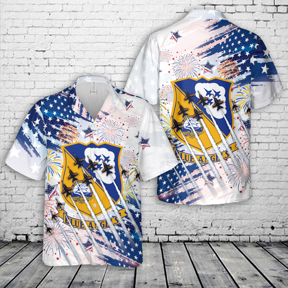 US Navy Blue Angels, 4th Of July Hawaiian Shirt