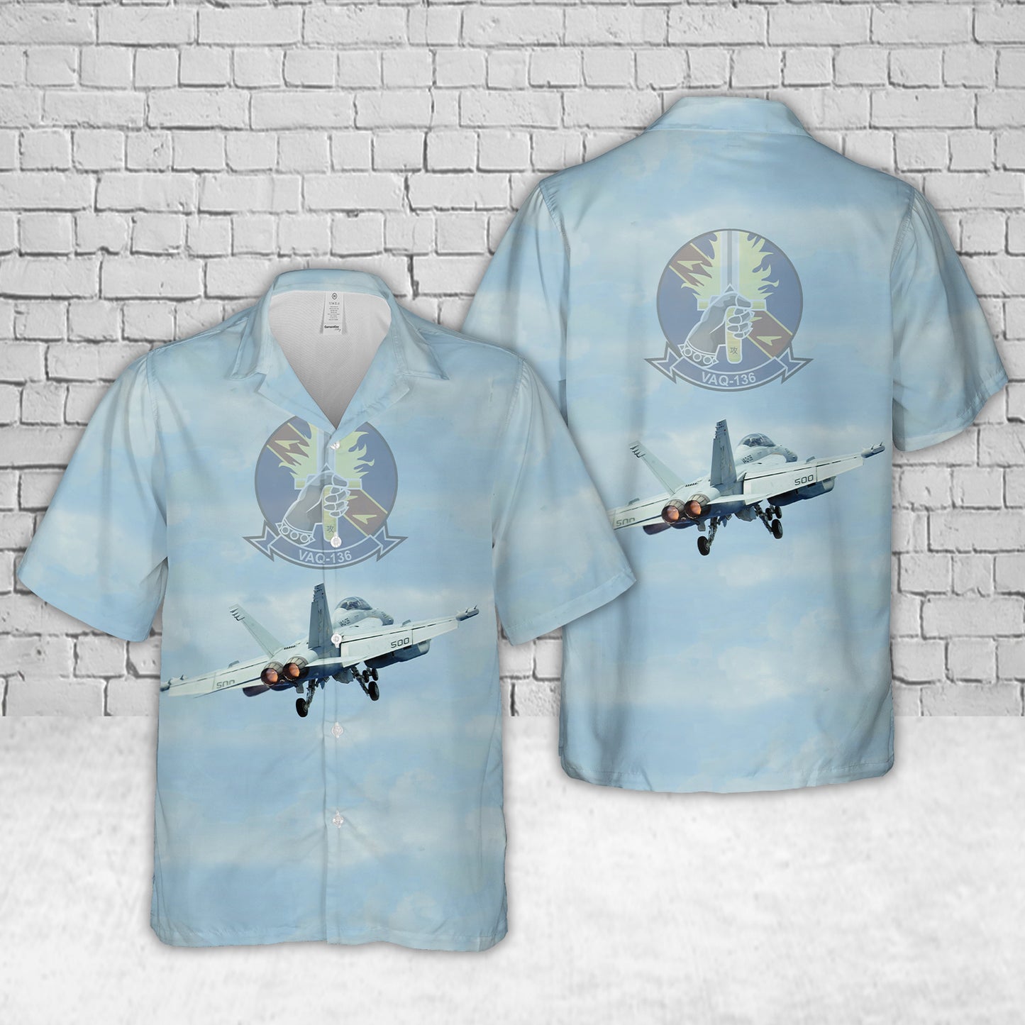 US Navy Boeing EA-18G Growler Of VAQ-136 'Gauntlets' Hawaiian Shirt