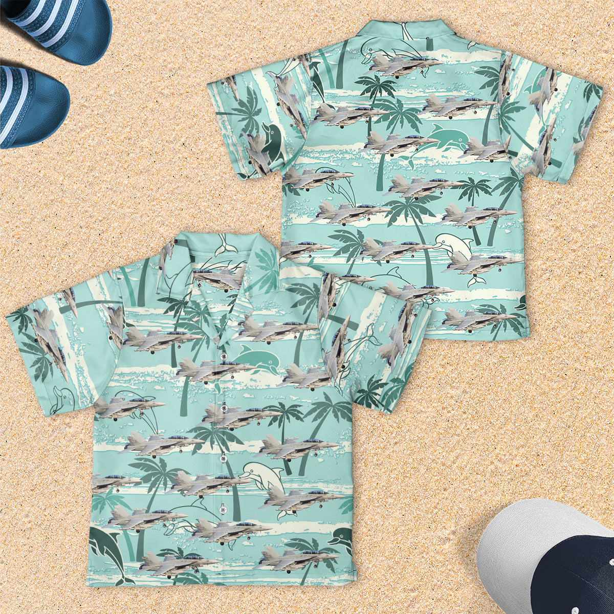 US Navy Boeing EA-18G Growler Youth Short-sleeve Hawaiian Shirt