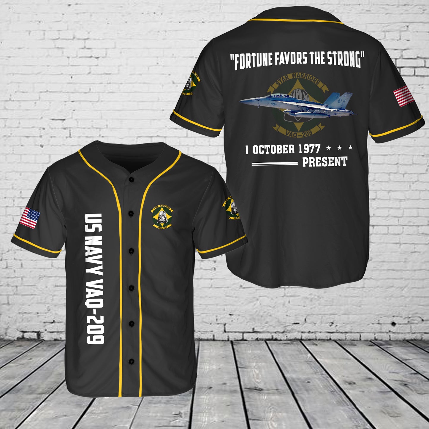 US Navy Boeing EA-18G Growler of VAQ-209 Star Warriors Baseball Jersey