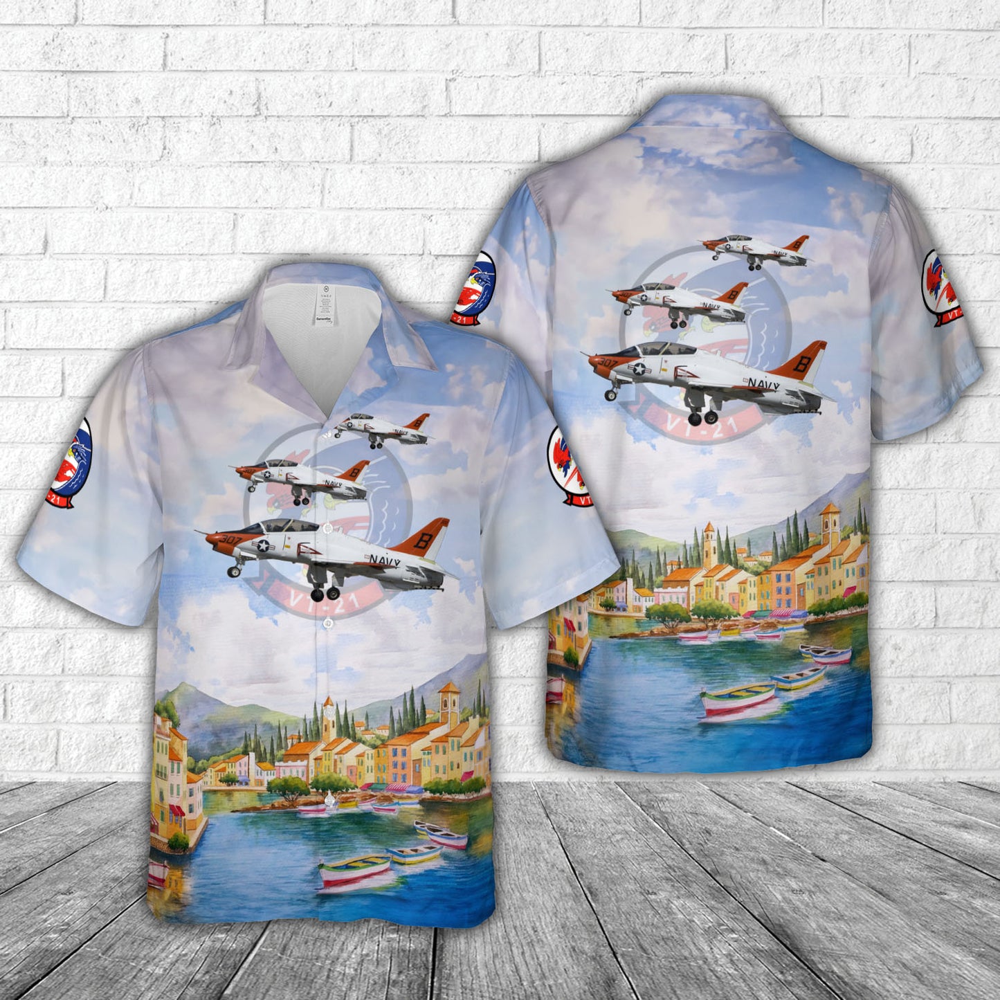 US Navy Boeing T-45C Goshawk VT-21 Redhawks Hawaiian Shirt