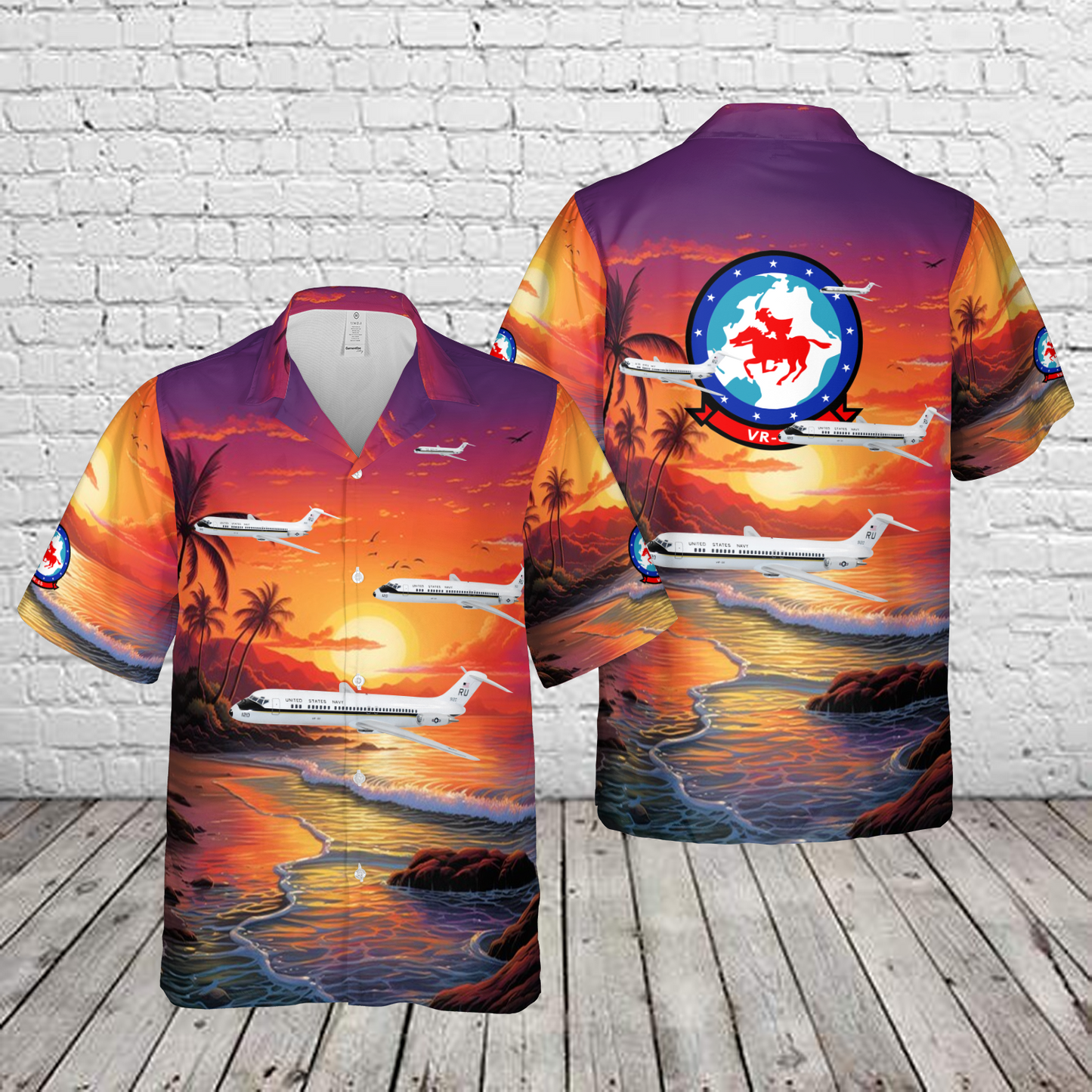 US Navy C-9 Skytrain II VR-55 Minutemen Hawaiian Shirt