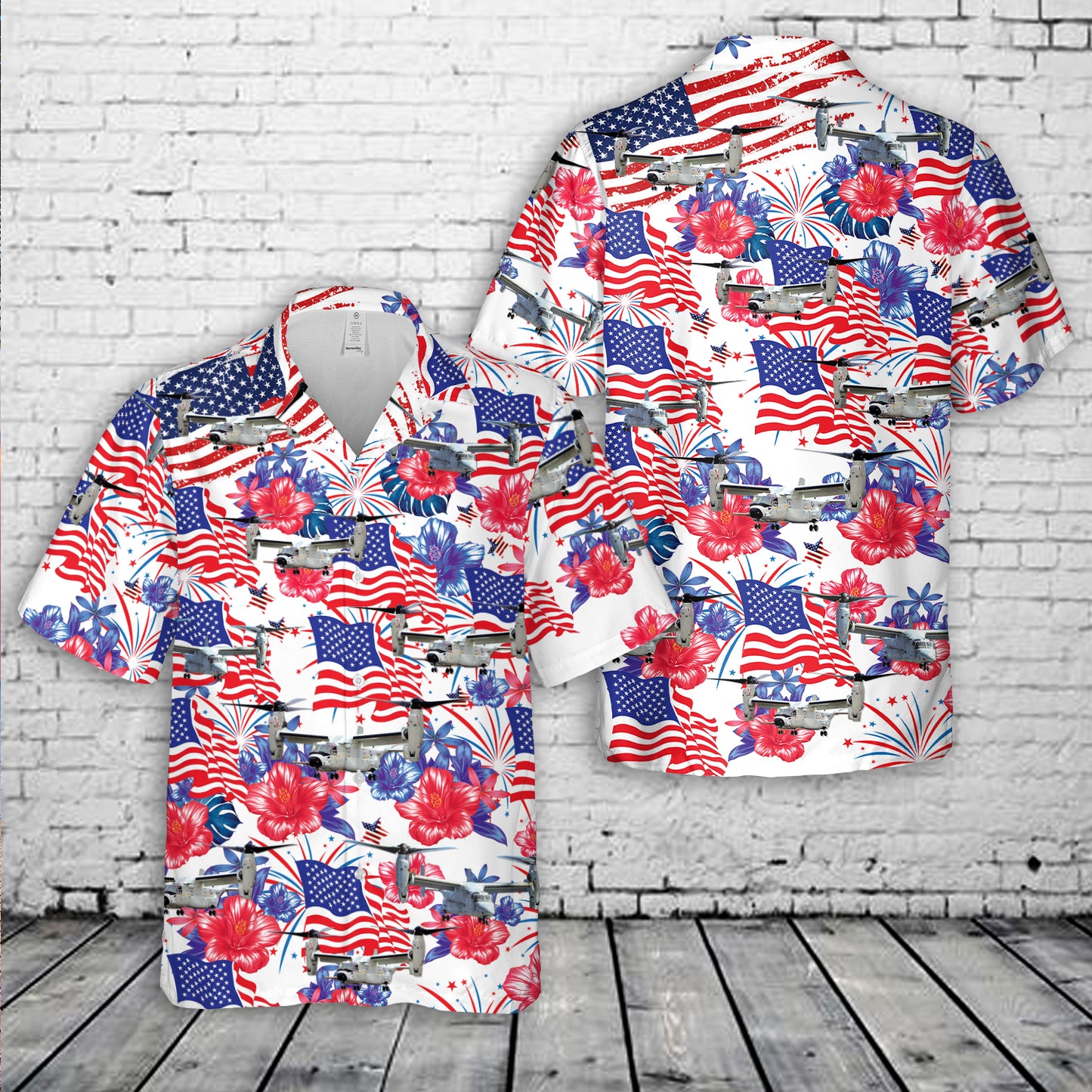 US Navy CMV-22B logistics aircraft, 4th Of July Hawaiian Shirt