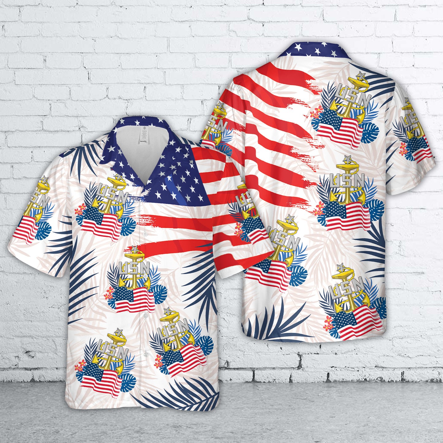 US Navy Senior Chief, 4th Of July Hawaiian Shirt