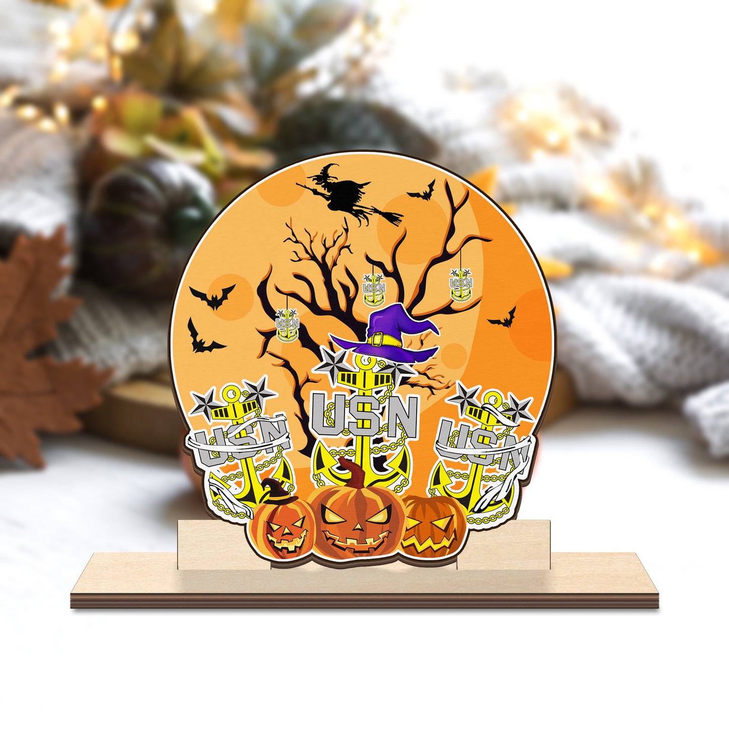 US Navy Chief Anchor Halloween Custom Shape Wood Standee