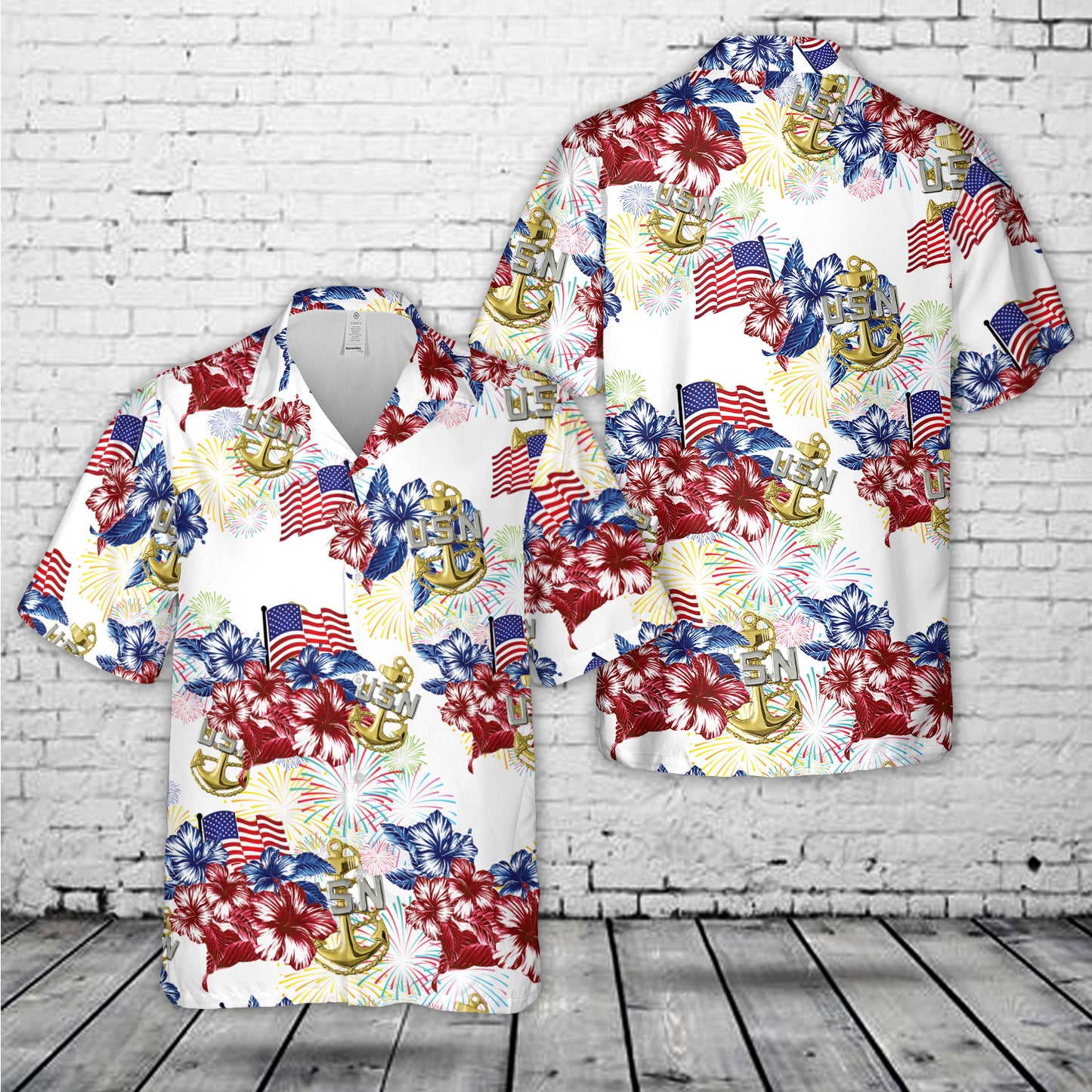 US Navy Chief Anchor, 4th Of July Hawaiian Shirt